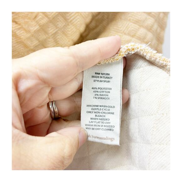 Soft Surroundings Plus Quilted Tunic Pullover Sweater 2X Women Beige Textured - Picture 7 of 10